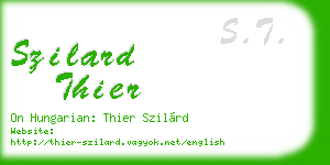szilard thier business card